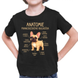 Anatomie francouzského buldočka - béžový - dětské tričko s potiskem