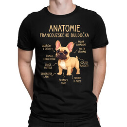 Anatomie francouzského buldočka - béžový - pánské tričko s potiskem