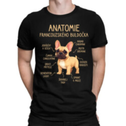 Anatomie francouzského buldočka - béžový - pánské tričko s potiskem