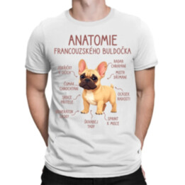 Anatomie francouzského buldočka - béžový - pánské tričko s potiskem