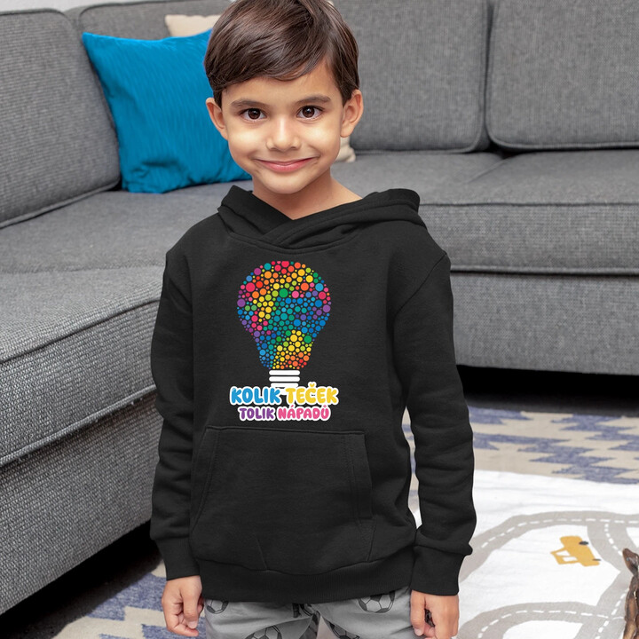 Kolik teček, tolik nápadů - den tečky - dětská mikina s kapucí