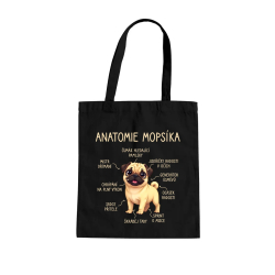 Anatomie mopsíka - taška s potiskem