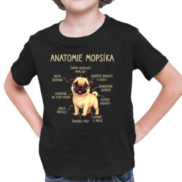 Anatomie mopsíka - dětské tričko s potiskem