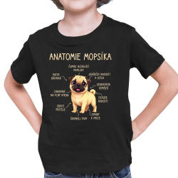 Anatomie mopsíka - dětské tričko s potiskem
