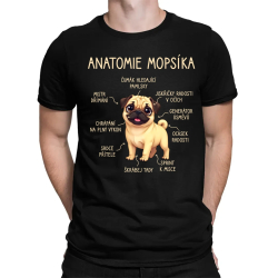 Anatomie mopsíka - pánské tričko s potiskem