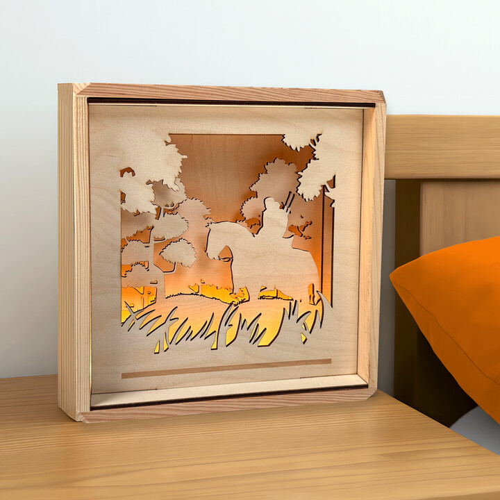 Kočičí tlapka - dřevěná brož s gravírováním