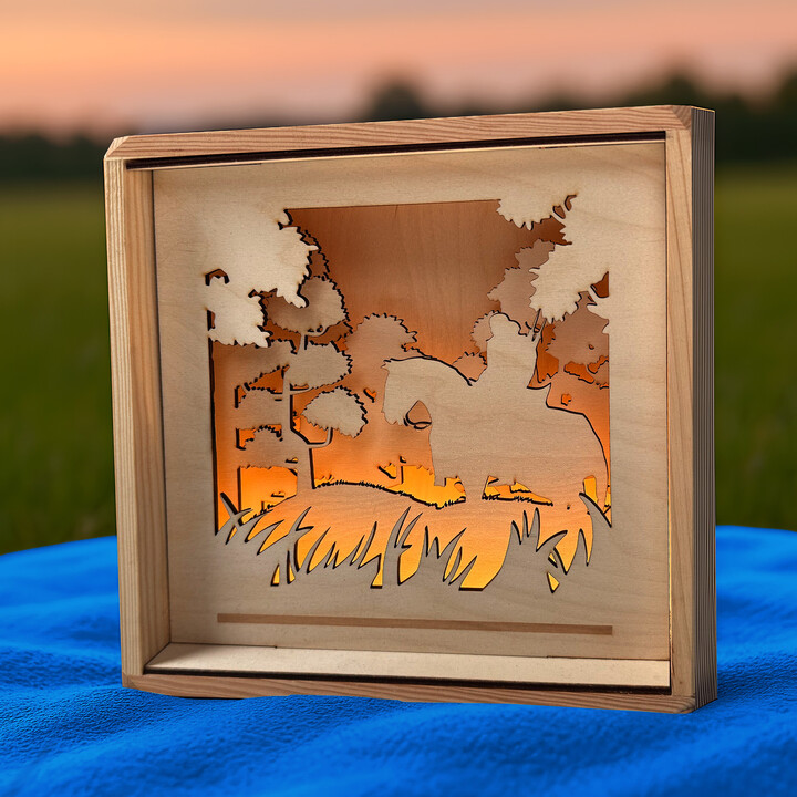 Kočičí tlapka - dřevěná brož s gravírováním