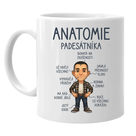 Anatomie – padesátníka - hrnek s potiskem