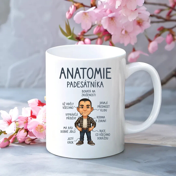 Anatomie - padesátníka - hrnek s potiskem