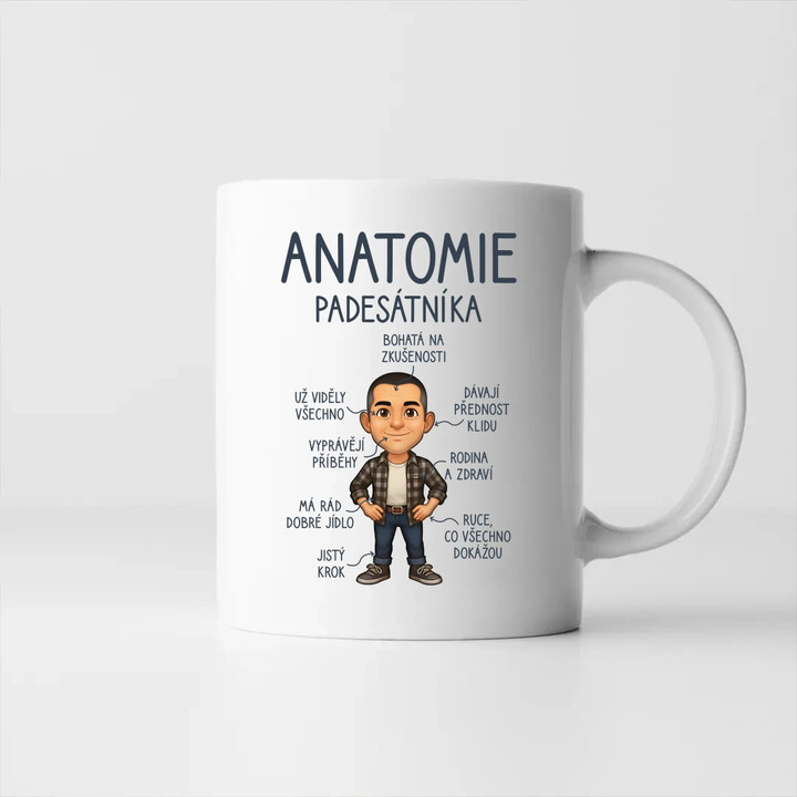 Anatomie - padesátníka - hrnek s potiskem