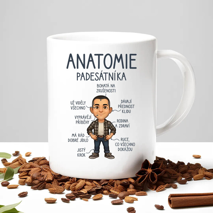 Anatomie - padesátníka - hrnek s potiskem