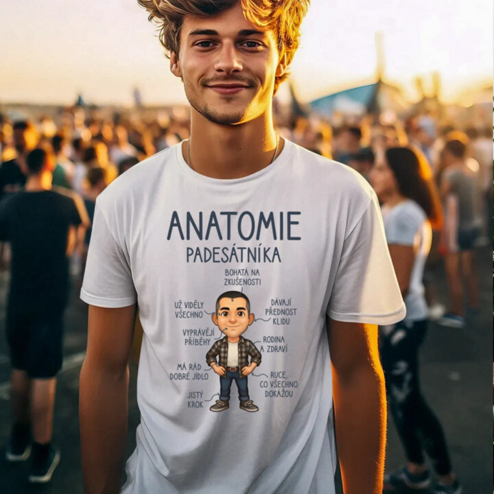 Anatomie – padesátníka - pánské tričko s potiskem