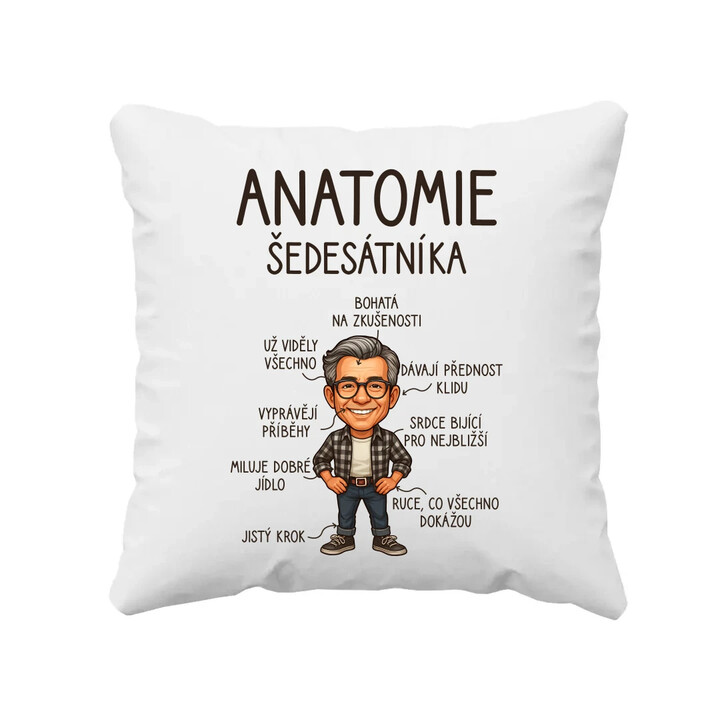 Anatomie šedesátníka - polštář s potiskem