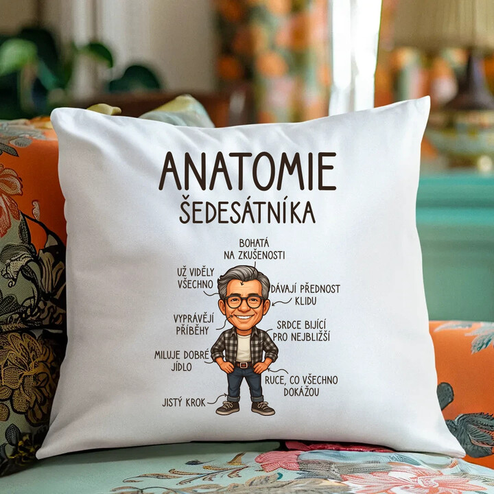Anatomie šedesátníka - polštář s potiskem