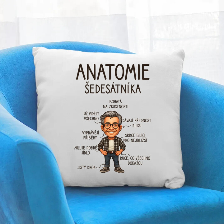 Anatomie šedesátníka - polštář s potiskem