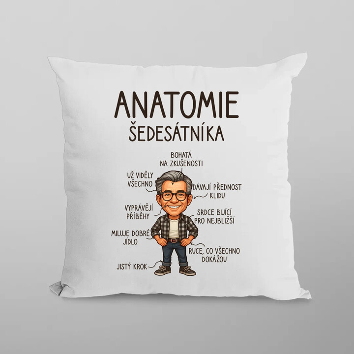 Anatomie šedesátníka - polštář s potiskem