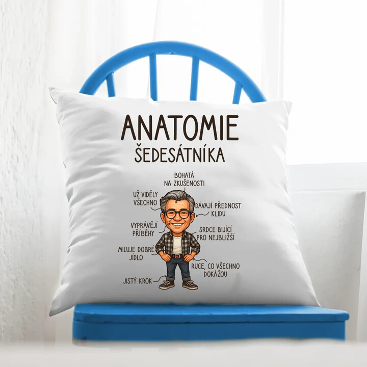 Anatomie šedesátníka - polštář s potiskem