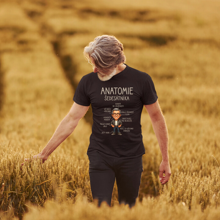 Anatomie šedesátníka - pánské tričko s potiskem