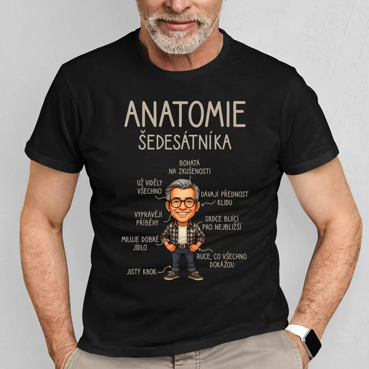 Anatomie šedesátníka - pánské tričko s potiskem