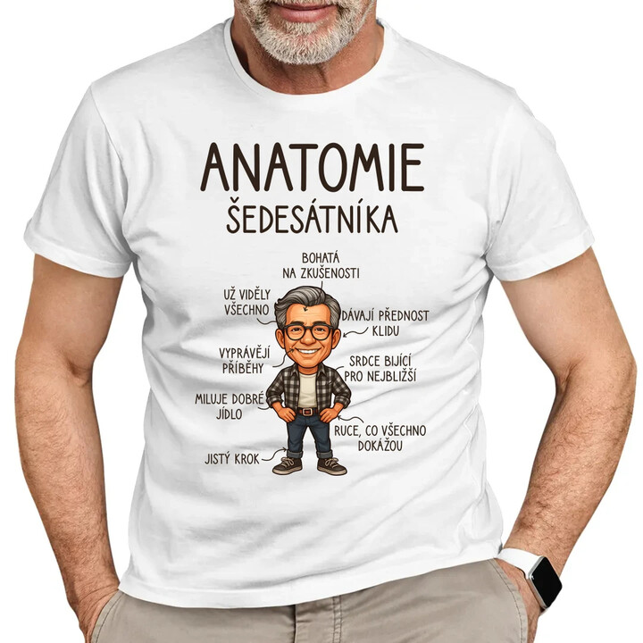 Anatomie šedesátníka - pánské tričko s potiskem