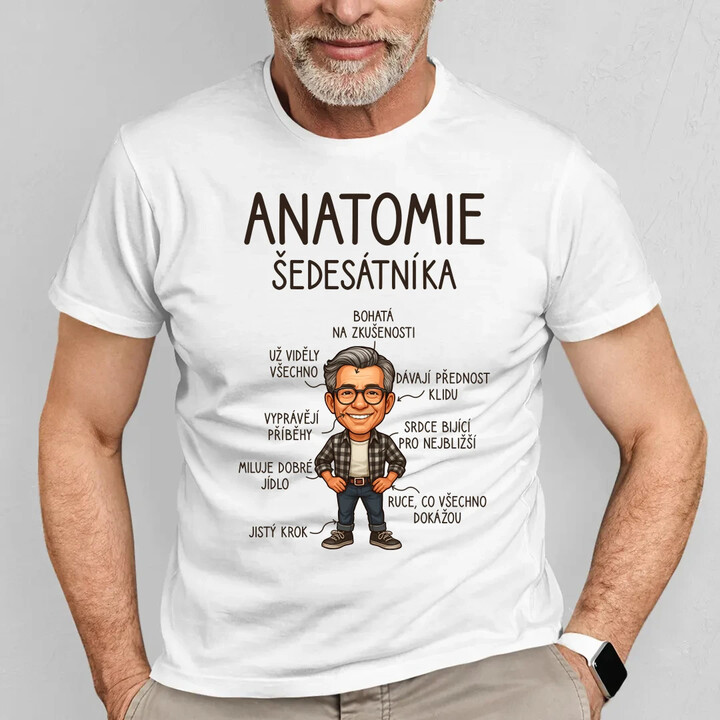 Anatomie šedesátníka - pánské tričko s potiskem
