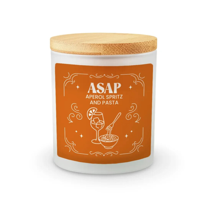 ASAP - Aperol spritz and pasta - vonná svíce s potiskem
