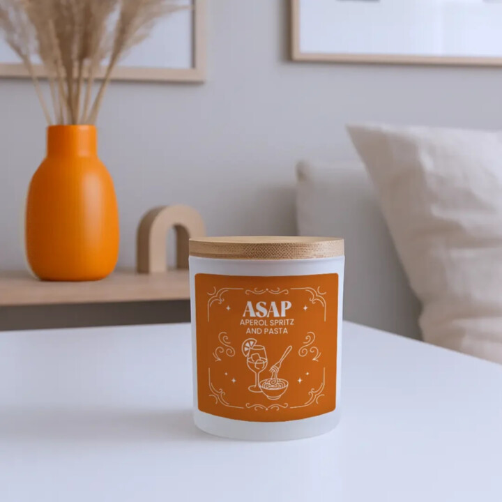 ASAP - Aperol spritz and pasta - vonná svíce s potiskem