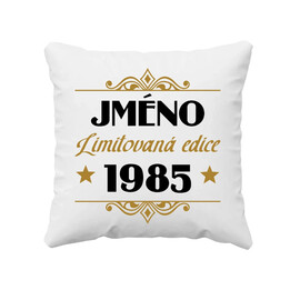 Limitovaná edice: jméno + rok narození s potiskem - personalizovaný produkt - polštář s potiskem