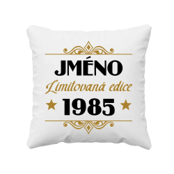 Limitovaná edice: jméno + rok narození s potiskem - personalizovaný produkt - polštář s potiskem