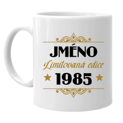 Limitovaná edice: jméno + rok narození s potiskem - personalizovaný produkt - hrnek s potiskem