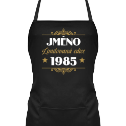 Limitovaná edice: jméno + rok narození s potiskem - personalizovaný produkt - zástěra s potiskem