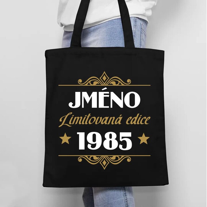 Limitovaná edice: jméno + rok narození s potiskem - personalizovaný produkt - taška s potiskem