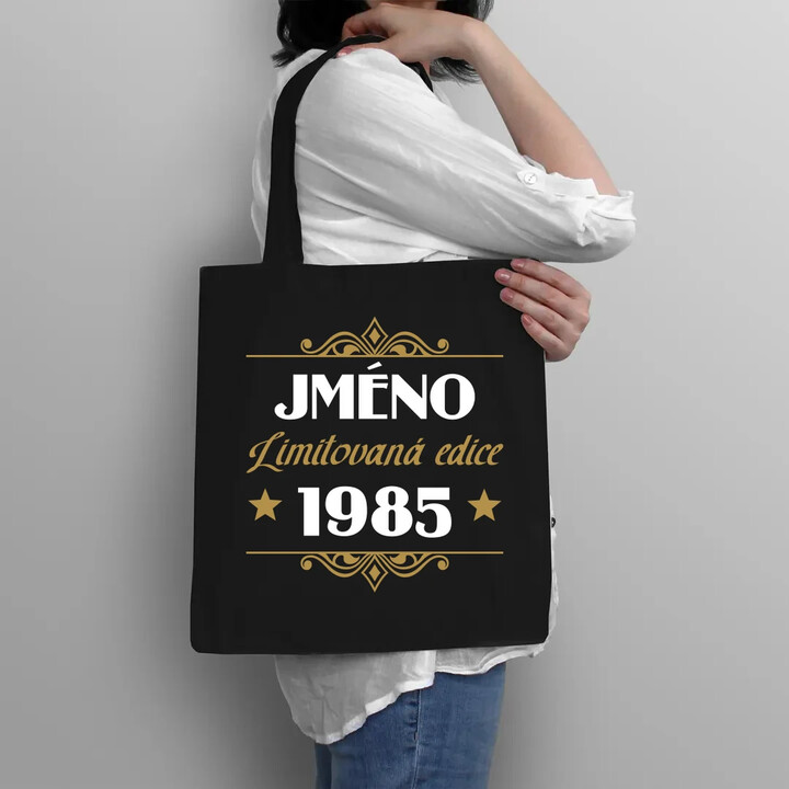 Limitovaná edice: jméno + rok narození s potiskem - personalizovaný produkt - taška s potiskem