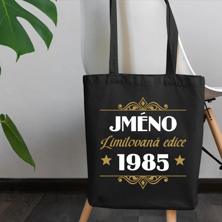 Limitovaná edice: jméno + rok narození s potiskem - personalizovaný produkt - taška s potiskem