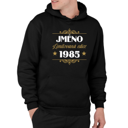 Limitovaná edice: jméno + rok narození s potiskem - personalizovaný produkt - pánská mikina s potiskem