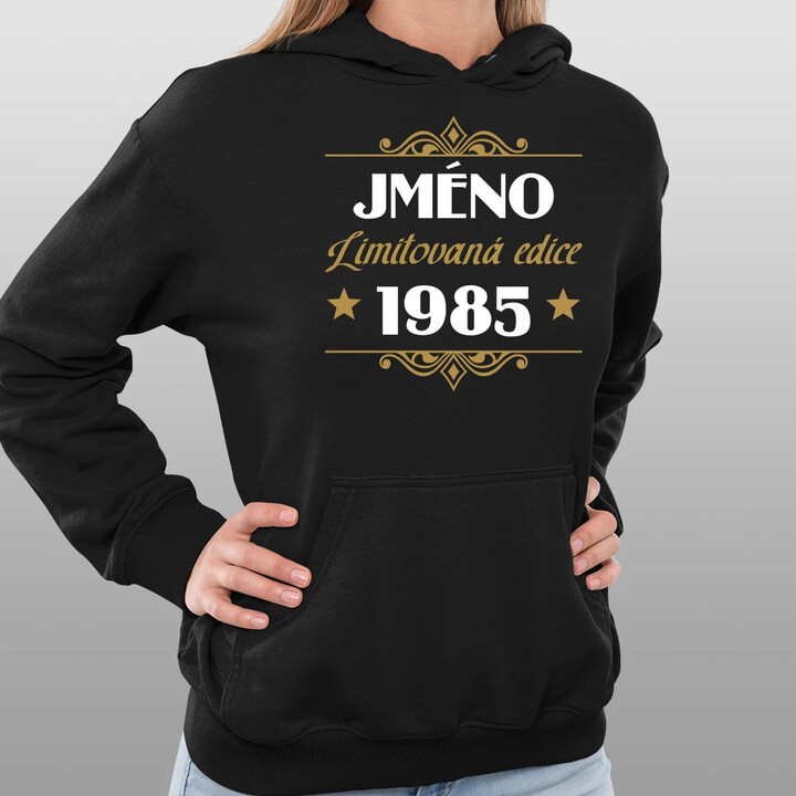 Limitovaná edice: jméno + rok narození s potiskem - personalizovaný produkt - dámská mikina s potiskem
