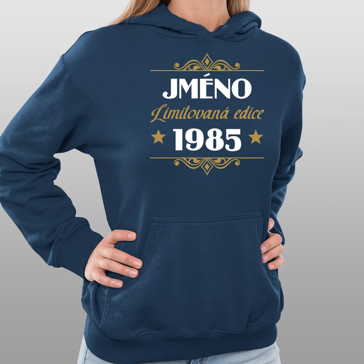 Limitovaná edice: jméno + rok narození s potiskem - personalizovaný produkt - dámská mikina s potiskem