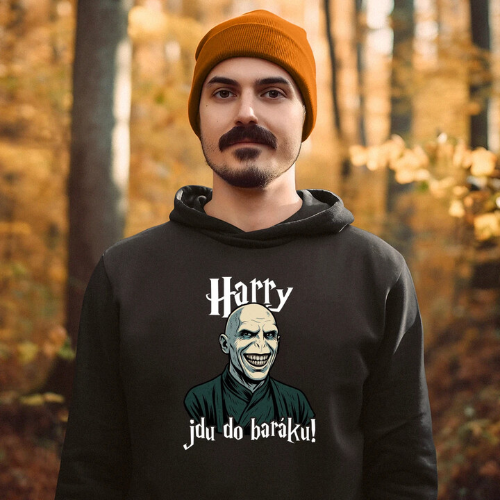 Harry, jdu do baráku! - pánská mikina s potiskem