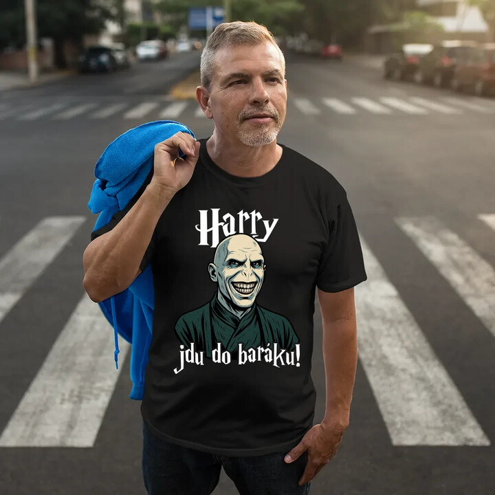 Harry, jdu do baráku! - pánské tričko s potiskem