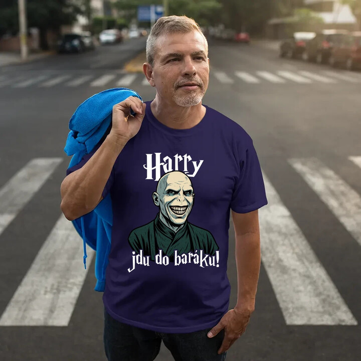 Harry, jdu do baráku! - pánské tričko s potiskem