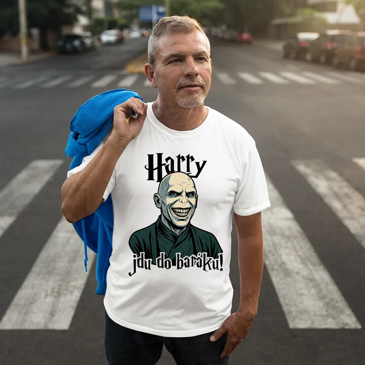 Harry, jdu do baráku! - pánské tričko s potiskem
