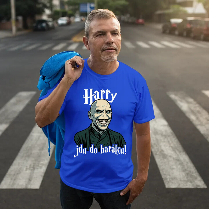 Harry, jdu do baráku! - pánské tričko s potiskem