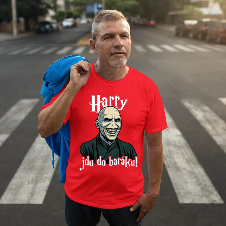 Harry, jdu do baráku! - pánské tričko s potiskem