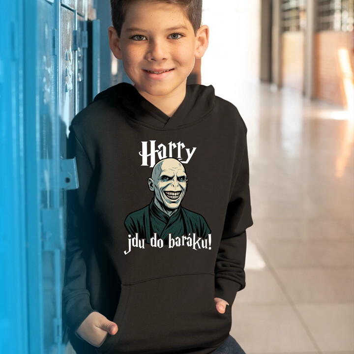 Harry, jdu do baráku! - dětská mikina s kapucí