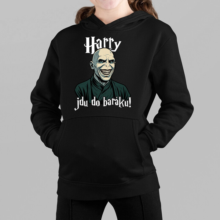 Harry, jdu do baráku! - dětská mikina s kapucí