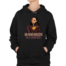 On není rasista, on je jenom debil - dámská mikina s potiskem pro fanoušky Most!