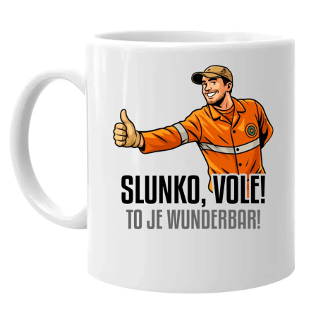 Slunko, vole! To je wunderbar - hrnek s potiskem pro fanoušky Most!