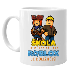 Škola je důležitá, ale Roblox je důležitější - hrnek s potiskem
