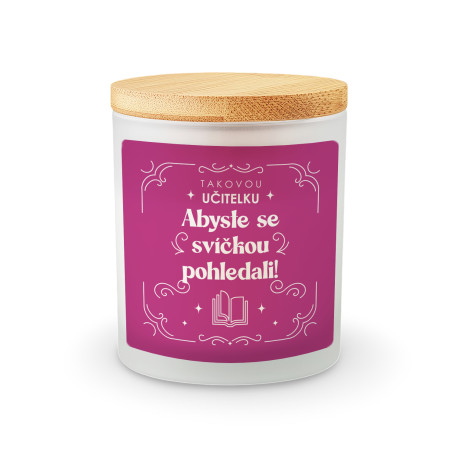 Svítí tak dloouho, jak dloouhý je jezevčík - vonná svíce s potiskem