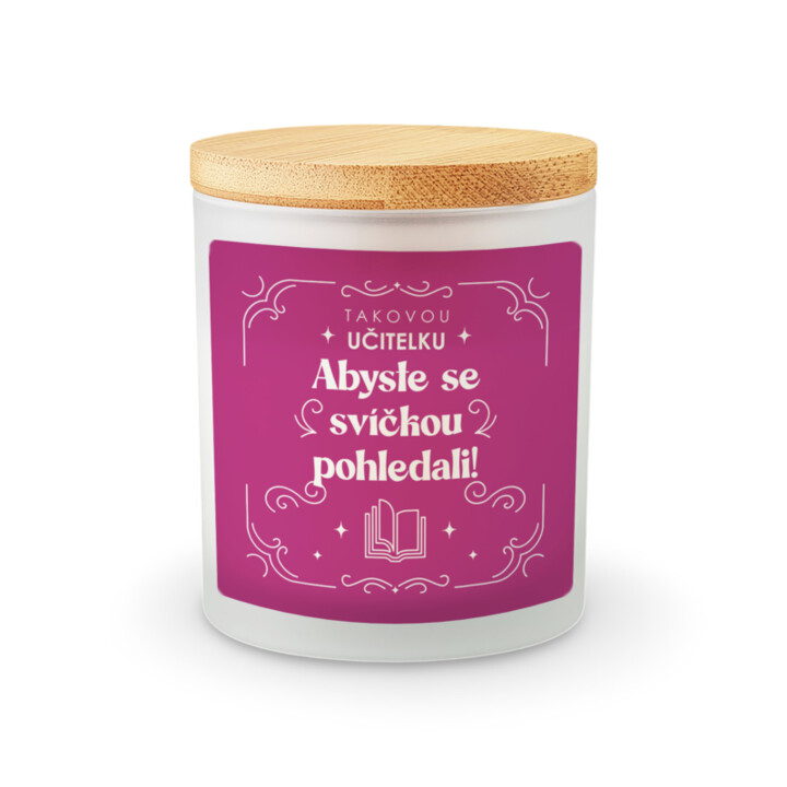 Svítí tak dloouho, jak dloouhý je jezevčík - vonná svíce s potiskem